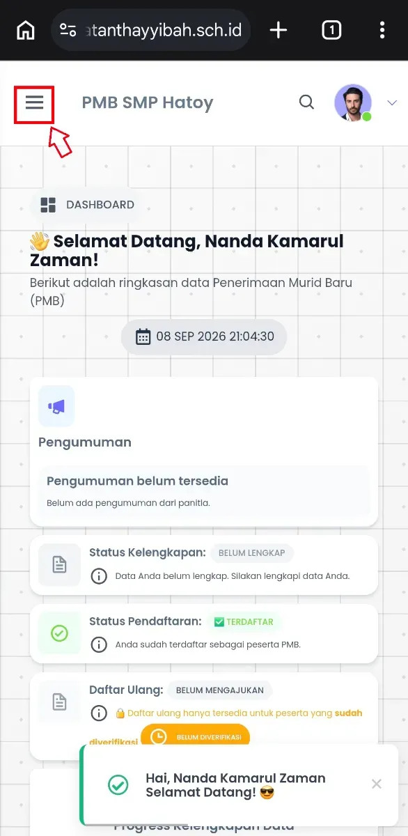 Halaman Dashboard