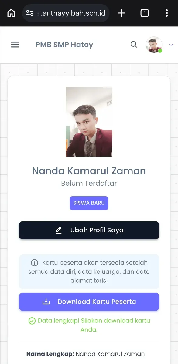 Download Kartu Peserta